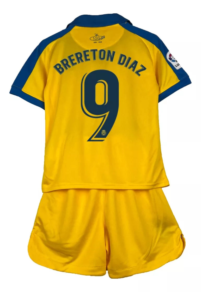 Equipación Camiseta y Short Villareal Temporada 2022-2023 Brereton Diaz 9 Adulto y Niño Alta Calidad