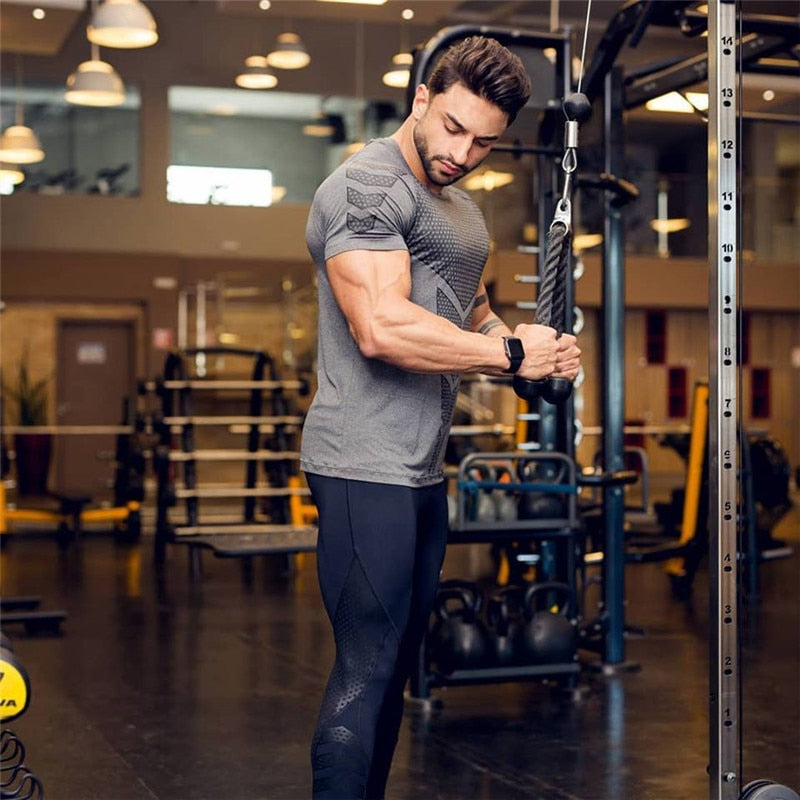 Polera KAIERKANG® Ajustada para hombre Fitness y Gym
