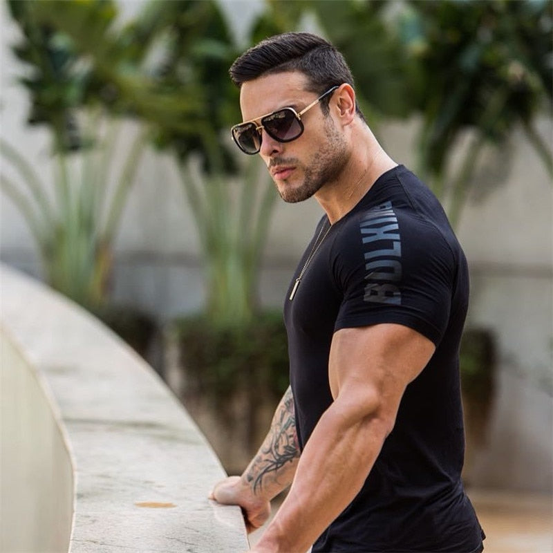 Polera KAIERKANG® Ajustada para hombre Fitness y Gym