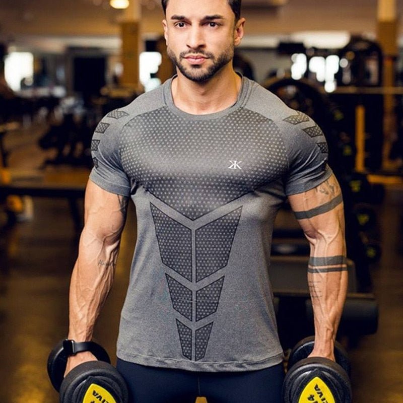 Polera KAIERKANG® Ajustada para hombre Fitness y Gym