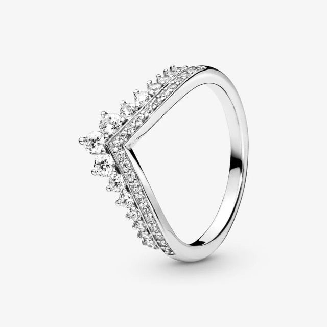 anillos de plata tiara princesa 2021
