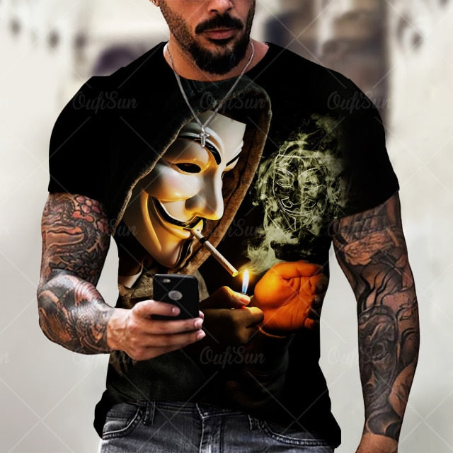 Poleras Stampex™ Guasón, Anonymous, estampado V2 3D MODA 2021-2022