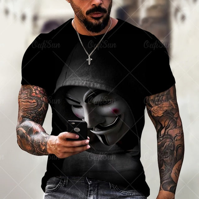 Poleras Stampex™ Guasón, Anonymous, estampado V2 3D MODA 2021-2022